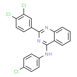 ChemSpider 2D Image | N-(4-Chlorophenyl)-2-(3,4-dichlorophenyl)-4-quinazolinamine | C20H12Cl3N3