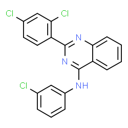 ChemSpider 2D Image | N-(3-Chlorophenyl)-2-(2,4-dichlorophenyl)-4-quinazolinamine | C20H12Cl3N3