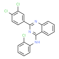ChemSpider 2D Image | N-(2-Chlorophenyl)-2-(3,4-dichlorophenyl)-4-quinazolinamine | C20H12Cl3N3