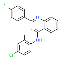 ChemSpider 2D Image | 2-(4-Chlorophenyl)-N-(2,4-dichlorophenyl)-4-quinazolinamine | C20H12Cl3N3