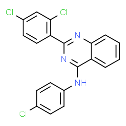 ChemSpider 2D Image | N-(4-Chlorophenyl)-2-(2,4-dichlorophenyl)-4-quinazolinamine | C20H12Cl3N3