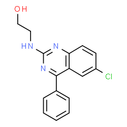 ChemSpider 2D Image | 2-[(6-Chloro-4-phenyl-2-quinazolinyl)amino]ethanol | C16H14ClN3O