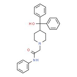 ChemSpider 2D Image | 2-{4-[Hydroxy(diphenyl)methyl]-1-piperidinyl}-N-phenylacetamide | C26H28N2O2
