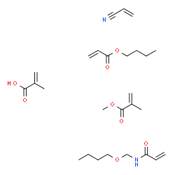 ChemSpider 2D Image | N-(butoxymethyl)prop-2-enamide; butyl prop-2-enoate; methyl 2-methylprop-2-enoate; 2-methylprop-2-enoic acid; prop-2-enenitrile | C27H44N2O8