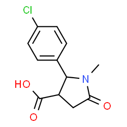 ChemSpider 2D Image | 2-(4-Chlorophenyl)-1-methyl-5-oxo-3-pyrrolidinecarboxylic acid | C12H12ClNO3