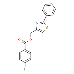 ChemSpider 2D Image | (2-Phenyl-1,3-thiazol-4-yl)methyl 4-fluorobenzoate | C17H12FNO2S