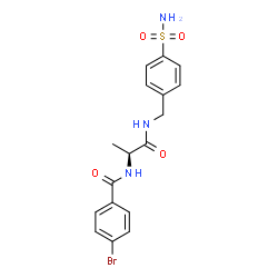 ChemSpider 2D Image | 4-Bromo-N-{(2S)-1-oxo-1-[(4-sulfamoylbenzyl)amino]-2-propanyl}benzamide | C17H18BrN3O4S