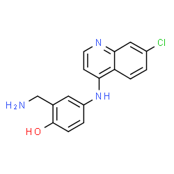 ChemSpider 2D Image | 2-(Aminomethyl)-4-((7-chloroquinolin-4-yl)amino)phenol | C16H14ClN3O