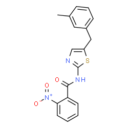 ChemSpider 2D Image | N-[5-(3-Methylbenzyl)-1,3-thiazol-2-yl]-2-nitrobenzamide | C18H15N3O3S