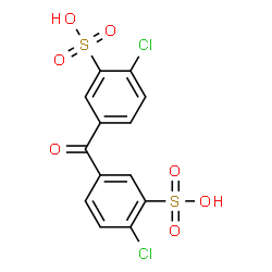 ChemSpider 2D Image | 3,3'-Carbonylbis(6-chlorobenzenesulfonic acid) | C13H8Cl2O7S2