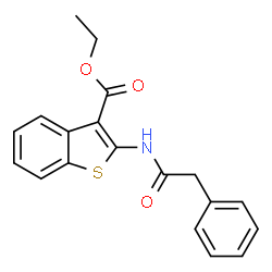 ChemSpider 2D Image | Ethyl 2-[(phenylacetyl)amino]-1-benzothiophene-3-carboxylate | C19H17NO3S