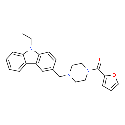 ChemSpider 2D Image | {4-[(9-Ethyl-9H-carbazol-3-yl)methyl]-1-piperazinyl}(2-furyl)methanone | C24H25N3O2
