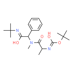 ChemSpider 2D Image | 2-Methyl-2-propanyl [1-(methyl{2-[(2-methyl-2-propanyl)amino]-2-oxo-1-phenylethyl}amino)-1-oxo-2-propanyl]carbamate | C21H33N3O4