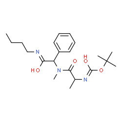 ChemSpider 2D Image | 2-Methyl-2-propanyl (1-{[2-(butylamino)-2-oxo-1-phenylethyl](methyl)amino}-1-oxo-2-propanyl)carbamate | C21H33N3O4