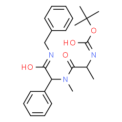 ChemSpider 2D Image | 2-Methyl-2-propanyl (1-{[2-(benzylamino)-2-oxo-1-phenylethyl](methyl)amino}-1-oxo-2-propanyl)carbamate | C24H31N3O4