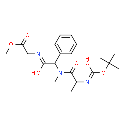 ChemSpider 2D Image | Methyl N-{[methyl(N-{[(2-methyl-2-propanyl)oxy]carbonyl}alanyl)amino](phenyl)acetyl}glycinate | C20H29N3O6