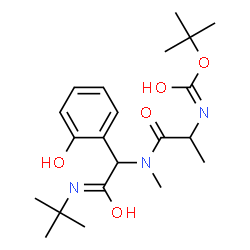 ChemSpider 2D Image | 2-Methyl-2-propanyl {1-[{1-(2-hydroxyphenyl)-2-[(2-methyl-2-propanyl)amino]-2-oxoethyl}(methyl)amino]-1-oxo-2-propanyl}carbamate | C21H33N3O5
