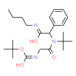 ChemSpider 2D Image | 2-Methyl-2-propanyl (2-{[2-(butylamino)-2-oxo-1-phenylethyl](2-methyl-2-propanyl)amino}-2-oxoethyl)carbamate | C23H37N3O4