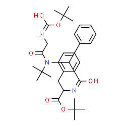 ChemSpider 2D Image | 2-Methyl-2-propanyl N-{[(2-methyl-2-propanyl)(N-{[(2-methyl-2-propanyl)oxy]carbonyl}glycyl)amino](phenyl)acetyl}phenylalaninate | C32H45N3O6