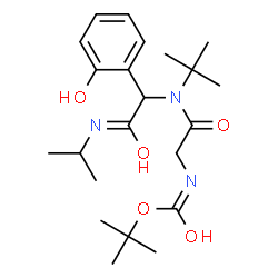 ChemSpider 2D Image | 2-Methyl-2-propanyl (2-{[1-(2-hydroxyphenyl)-2-(isopropylamino)-2-oxoethyl](2-methyl-2-propanyl)amino}-2-oxoethyl)carbamate | C22H35N3O5