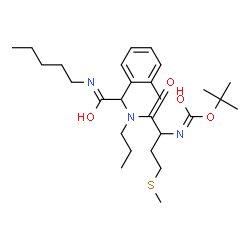 ChemSpider 2D Image | 2-Methyl-2-propanyl [1-{[1-(2-methylphenyl)-2-oxo-2-(pentylamino)ethyl](propyl)amino}-4-(methylsulfanyl)-1-oxo-2-butanyl]carbamate | C27H45N3O4S