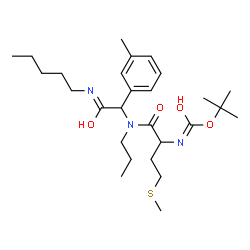 ChemSpider 2D Image | 2-Methyl-2-propanyl [1-{[1-(3-methylphenyl)-2-oxo-2-(pentylamino)ethyl](propyl)amino}-4-(methylsulfanyl)-1-oxo-2-butanyl]carbamate | C27H45N3O4S