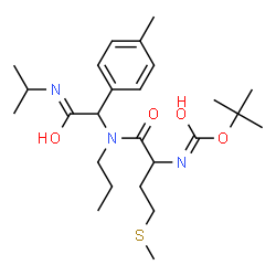 ChemSpider 2D Image | 2-Methyl-2-propanyl [1-{[2-(isopropylamino)-1-(4-methylphenyl)-2-oxoethyl](propyl)amino}-4-(methylsulfanyl)-1-oxo-2-butanyl]carbamate | C25H41N3O4S