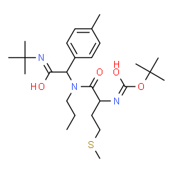 ChemSpider 2D Image | 2-Methyl-2-propanyl {1-[{1-(4-methylphenyl)-2-[(2-methyl-2-propanyl)amino]-2-oxoethyl}(propyl)amino]-4-(methylsulfanyl)-1-oxo-2-butanyl}carbamate | C26H43N3O4S