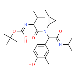 ChemSpider 2D Image | 2-Methyl-2-propanyl (1-{[1-(4-hydroxy-3-methylphenyl)-2-(isopropylamino)-2-oxoethyl](2-methylcyclopropyl)amino}-3-methyl-1-oxo-2-butanyl)carbamate | C26H41N3O5