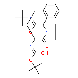ChemSpider 2D Image | 2-Methyl-2-propanyl {3-methyl-1-[(2-methyl-2-propanyl){2-[(2-methyl-2-propanyl)amino]-2-oxo-1-phenylethyl}amino]-1-oxo-2-butanyl}carbamate | C26H43N3O4
