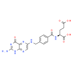 ChemSpider 2D Image | N-(4-{[(2-Amino-4-oxo-1,4-dihydro-6-pteridinyl)amino]methyl}benzoyl)-L-glutamic acid | C19H19N7O6