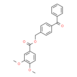 ChemSpider 2D Image | 4-Benzoylbenzyl 3,4-dimethoxybenzoate | C23H20O5