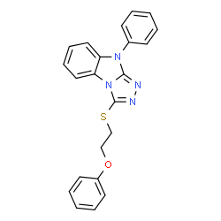 ChemSpider 2D Image | 3-[(2-Phenoxyethyl)sulfanyl]-9-phenyl-9H-[1,2,4]triazolo[4,3-a]benzimidazole | C22H18N4OS