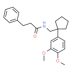 ChemSpider 2D Image | N-{[1-(3,4-Dimethoxyphenyl)cyclopentyl]methyl}-3-phenylpropanamide | C23H29NO3