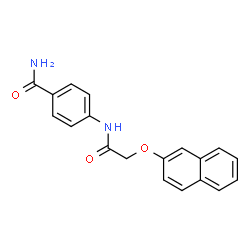 ChemSpider 2D Image | 4-{[(2-Naphthyloxy)acetyl]amino}benzamide | C19H16N2O3