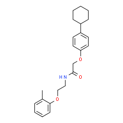ChemSpider 2D Image | 2-(4-Cyclohexylphenoxy)-N-[2-(2-methylphenoxy)ethyl]acetamide | C23H29NO3