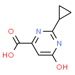 ChemSpider 2D Image | 2-Cyclopropyl-6-hydroxy-4-pyrimidinecarboxylic acid | C8H8N2O3