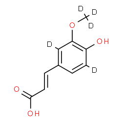 ChemSpider 2D Image | (2E)-3-{4-Hydroxy-3-[(~2~H_3_)methyloxy](2,5-~2~H_2_)phenyl}acrylic acid | C10H5D5O4