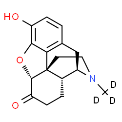 ChemSpider 2D Image | (5alpha)-3-Hydroxy-17-(~2~H_3_)methyl-4,5-epoxymorphinan-6-one | C17H16D3NO3