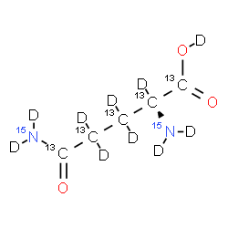 ChemSpider 2D Image | L-Glutamine-13C5,15N2,d10 | 13C5D1015N2O3