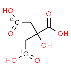 ChemSpider 2D Image | 2-Hydroxy-1,2,3-propane(1,3-~14~C_2_)tricarboxylic acid | C414C2H8O7