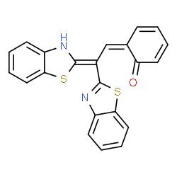 ChemSpider 2D Image | (6Z)-6-[(2Z)-2-(1,3-Benzothiazol-2-yl)-2-(1,3-benzothiazol-2(3H)-ylidene)ethylidene]-2,4-cyclohexadien-1-one | C22H14N2OS2