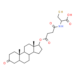 ChemSpider 2D Image | N-(4-Oxo-4-{[(8xi,9xi,14xi)-3-oxoandrostan-17-yl]oxy}butanoyl)cysteine | C26H39NO6S