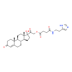 ChemSpider 2D Image | 17-Hydroxy-3,20-dioxopregn-4-en-21-yl 4-{[2-(1H-imidazol-5-yl)ethyl]amino}-4-oxobutanoate | C30H41N3O6