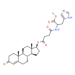 ChemSpider 2D Image | Methyl N-(4-oxo-4-{[(17beta)-3-oxoandrost-4-en-17-yl]oxy}butanoyl)histidinate | C30H41N3O6