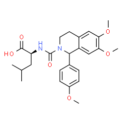 ChemSpider 2D Image | N-{[6,7-Dimethoxy-1-(4-methoxyphenyl)-3,4-dihydro-2(1H)-isoquinolinyl]carbonyl}-L-leucine | C25H32N2O6
