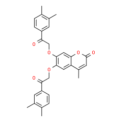 ChemSpider 2D Image | 6,7-Bis[2-(3,4-dimethylphenyl)-2-oxoethoxy]-4-methyl-2H-chromen-2-one | C30H28O6
