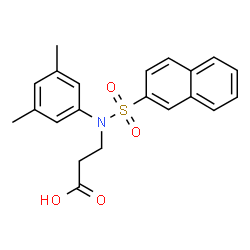 ChemSpider 2D Image | N-(3,5-Dimethylphenyl)-N-(2-naphthylsulfonyl)-beta-alanine | C21H21NO4S