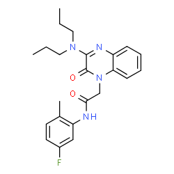 ChemSpider 2D Image | 2-[3-(Dipropylamino)-2-oxo-1(2H)-quinoxalinyl]-N-(5-fluoro-2-methylphenyl)acetamide | C23H27FN4O2