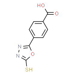 ChemSpider 2D Image | 4-(5-Thioxo-4,5-dihydro-1,3,4-oxadiazol-2-yl)benzoic acid | C9H6N2O3S